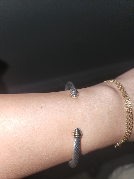 David Yurman Jewelry - David Yurman Classic Cable Cuff Bracelet in Silver and Gold